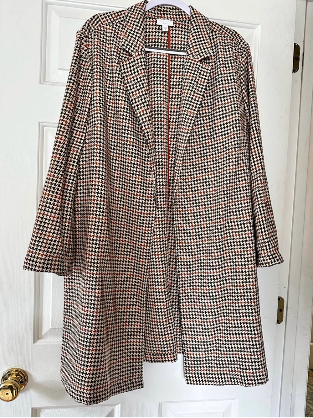 J.Jill Houndstooth Blazer Long Coat